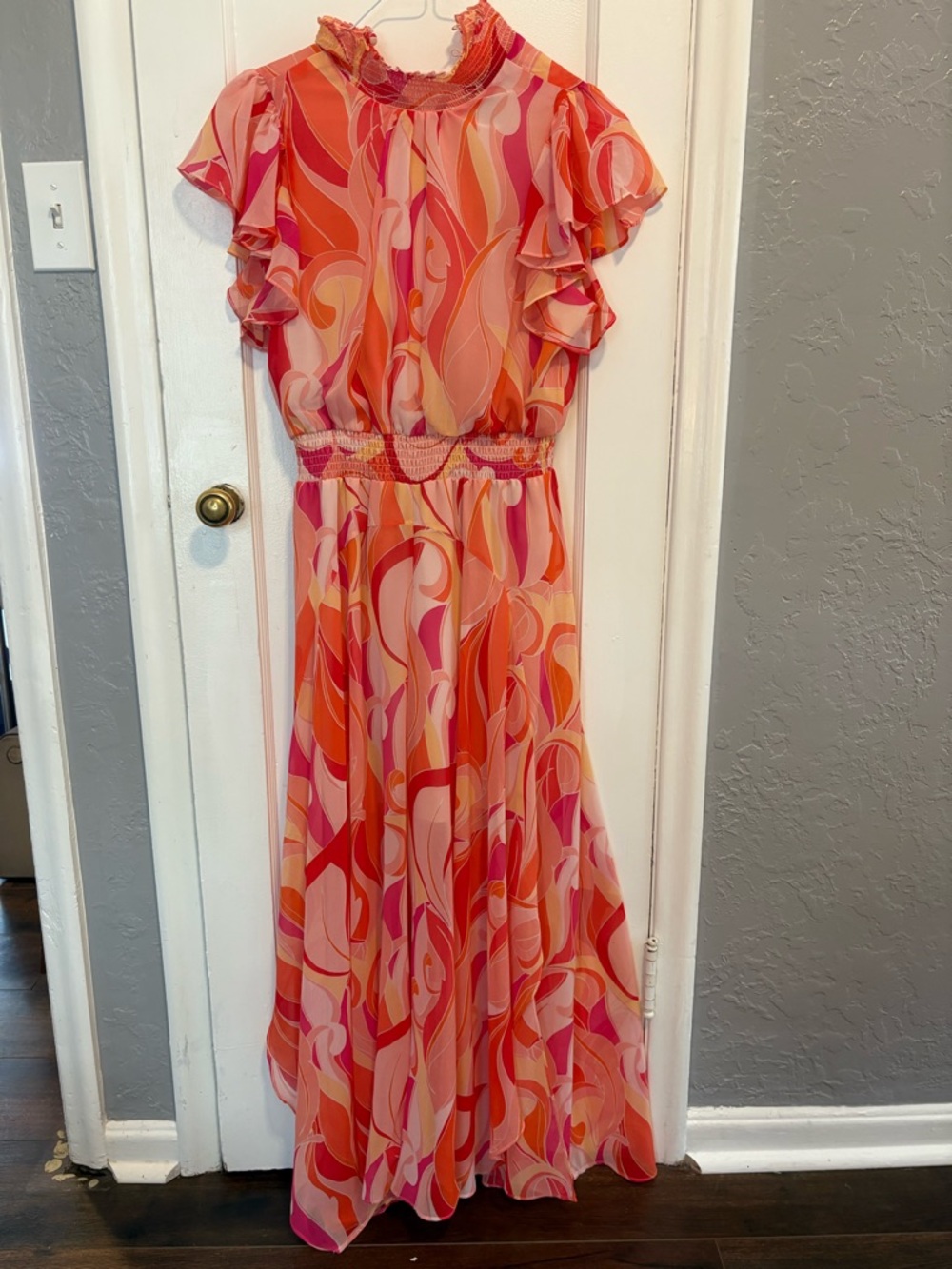 Flowing Pink & Orange Printed Jumpsuit